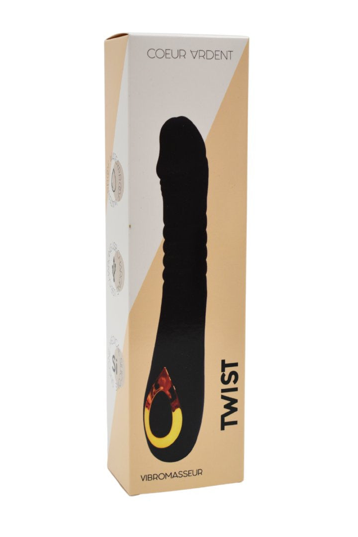 TWIST Noir, Vibromasseur va-et-vient USB en silicone médical, doté de 18 modes de stimulation