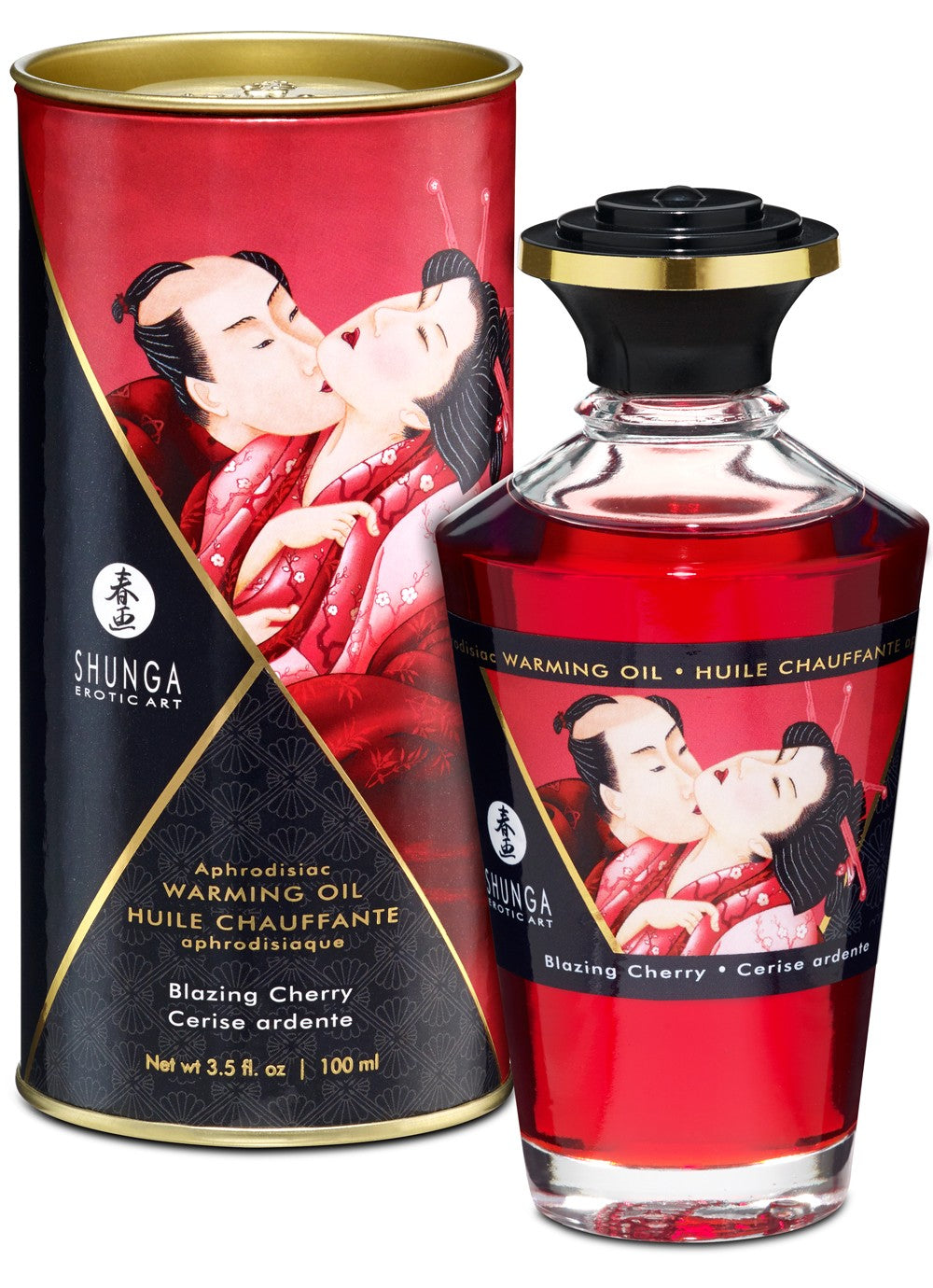 Huile chauffante aphrodisiaque Cerise ardente 100ml
