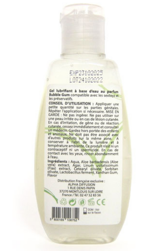 Lubrifiant à base d'eau 100% naturel Bubble Gum 90 ml