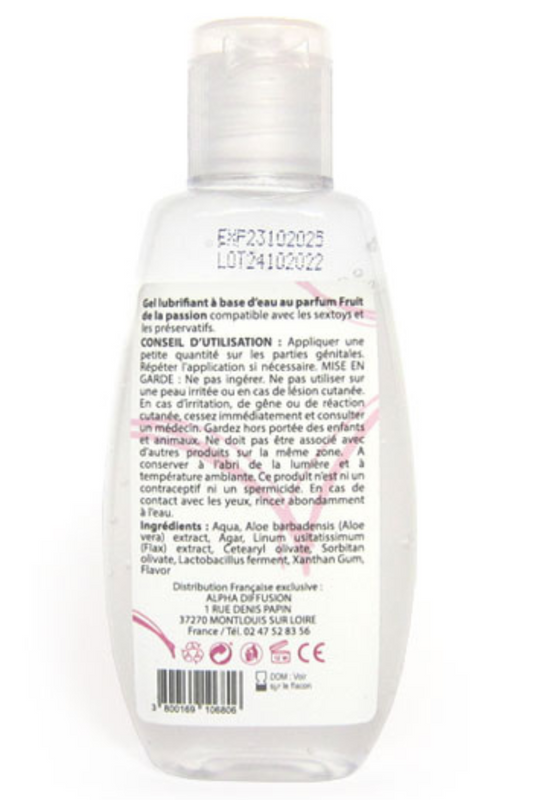 Lubrifiant à base d'eau 100% naturel Fruit de la passion 90ml