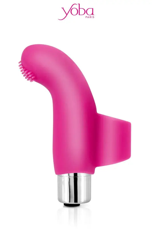 Vibrateur à doigt rose.