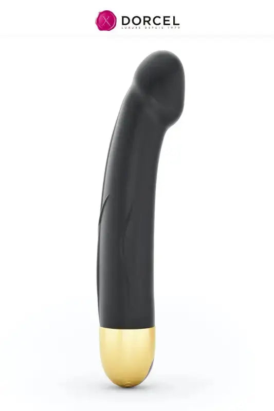Vibromasseur point G rechargeable Real Vibration 2.0 en noir avec finition dorée de Dorcel.