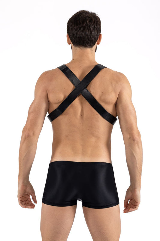 Harnais homme simili cuir avec sangles croisées dans le dos · Look Me · vue 2