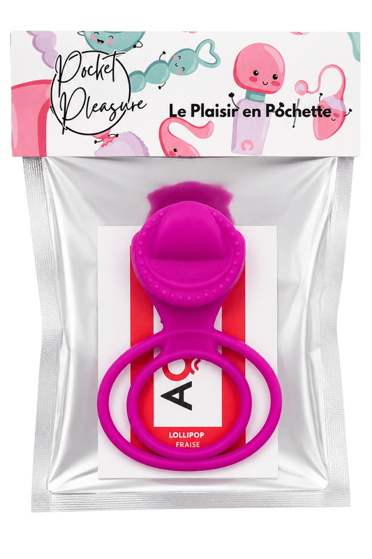 Anneau vibrant 1 seul mode de vibration très extensible rose dosette de lubrifiant