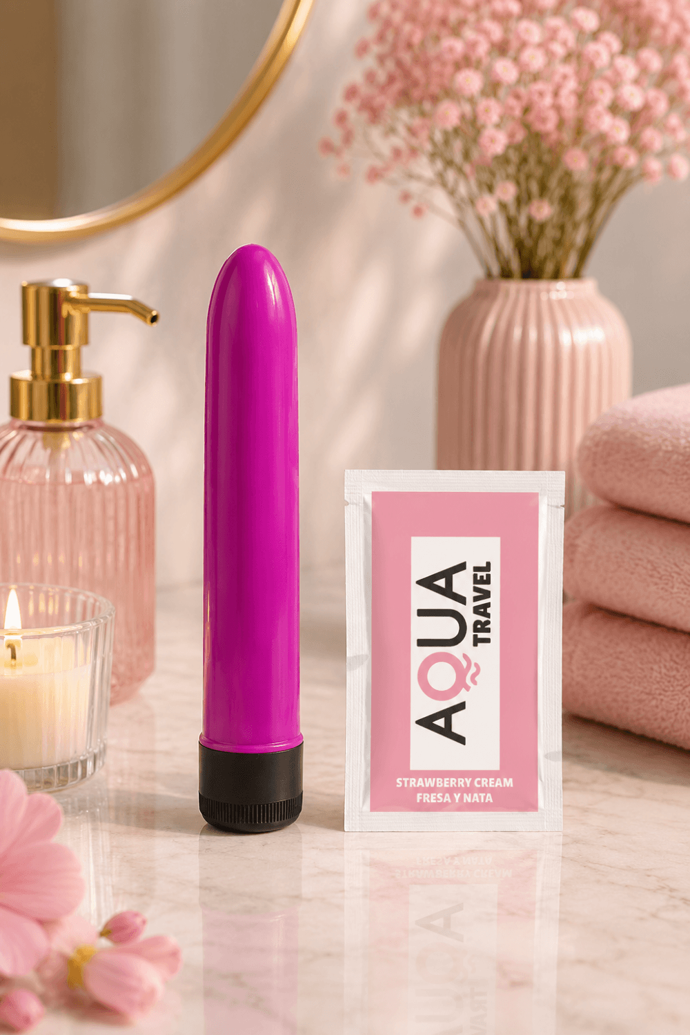 Vibromasseur Classique Violet 1 dosette de lubrifiant