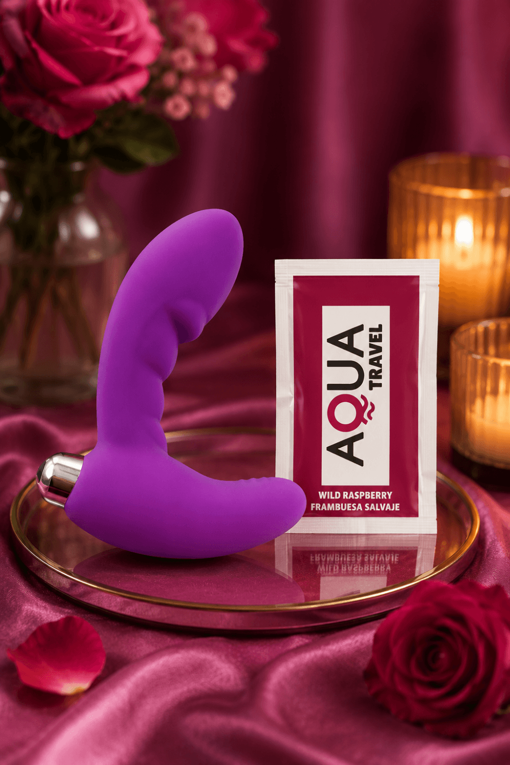 Vibromasseur anal violet stimulateur de prostate dosette lubrifiant