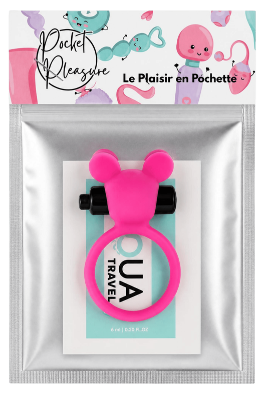 Anneau Vibrant Ourson Rose 1 dosette de lubrifiant