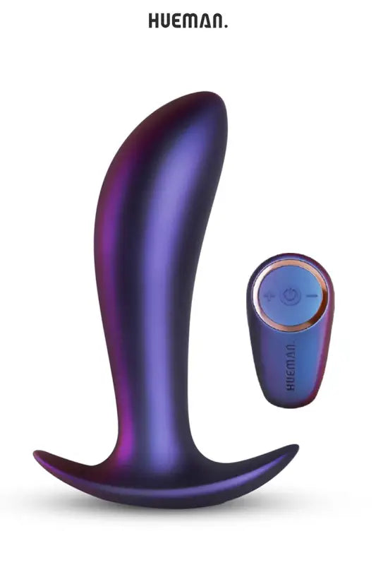 Plug anal violet et irisé avec télécommande.