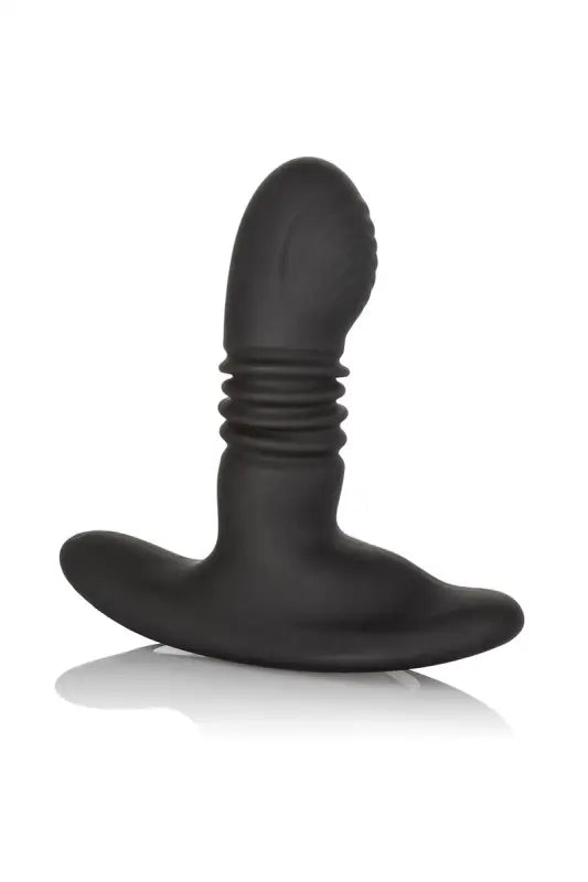 Jouet anal noir nervuré.