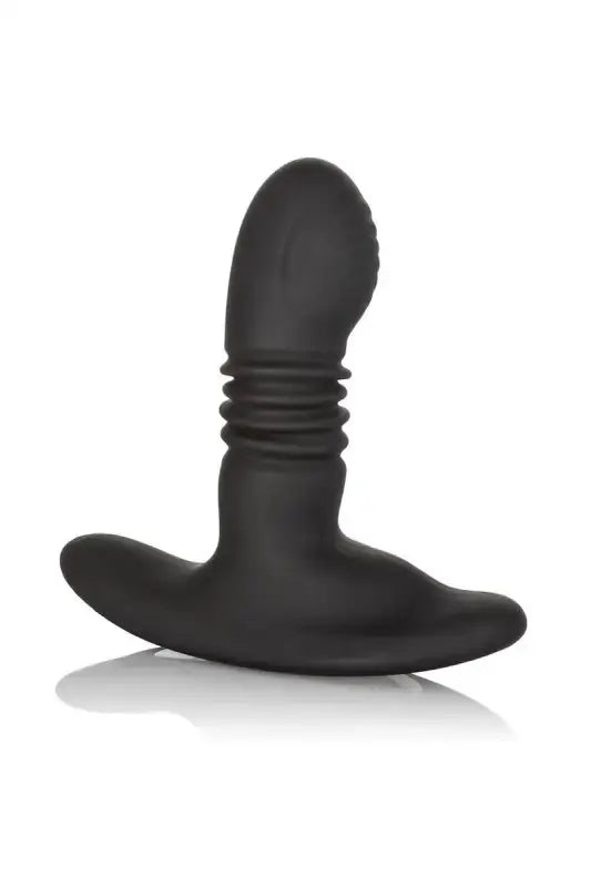Jouet anal Stimulateur prostate noir nervuré.