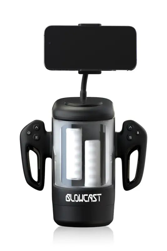 Masturbateur pour homme noir avec support flexible pour téléphone disponible dans votre boutique en ligne LollyDoll
