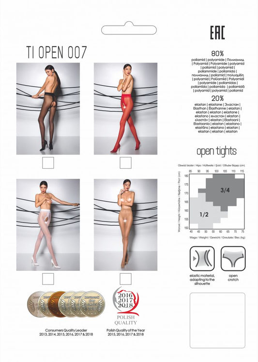 Collants ouverts 20 DEN Rouge