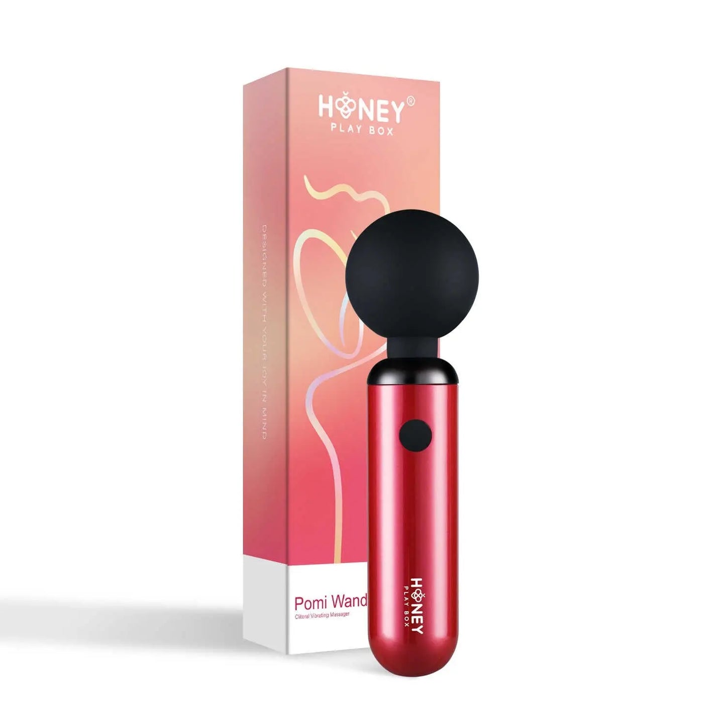 Pomi wand - Puissant mini vibromasseur - Rose et noir - Honey Play box - stimulateur clitoridien pas cher disponible chez LollyDoll