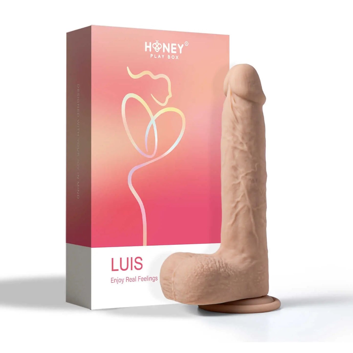 Luis gode réaliste vibrant et va et vient avec appli 21 cms - Chair - Honey Play box - Dildo disponible chez LollyDoll, pas cher