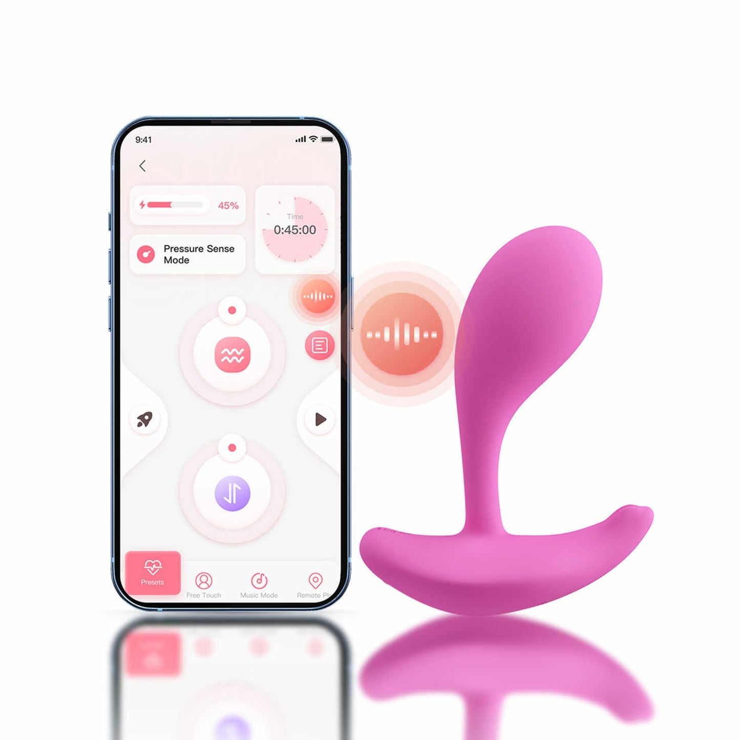 Oly 2 Vibromasseur à pression et application controlable avec le voix Rose - Honey Play box - Vibromasseur disponible chez LollyDoll, pas cher
