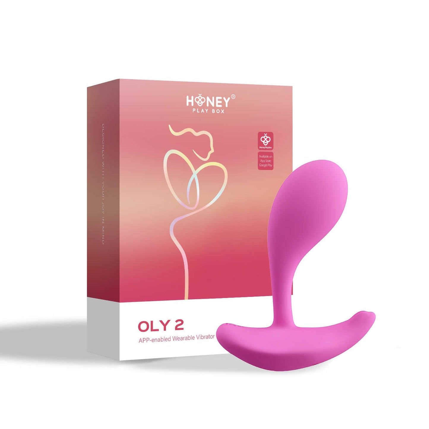 Oly 2 Vibromasseur à pression et application controlable avec le voix Rose - Honey Play box - Vibromasseur disponible chez LollyDoll, pas cher
