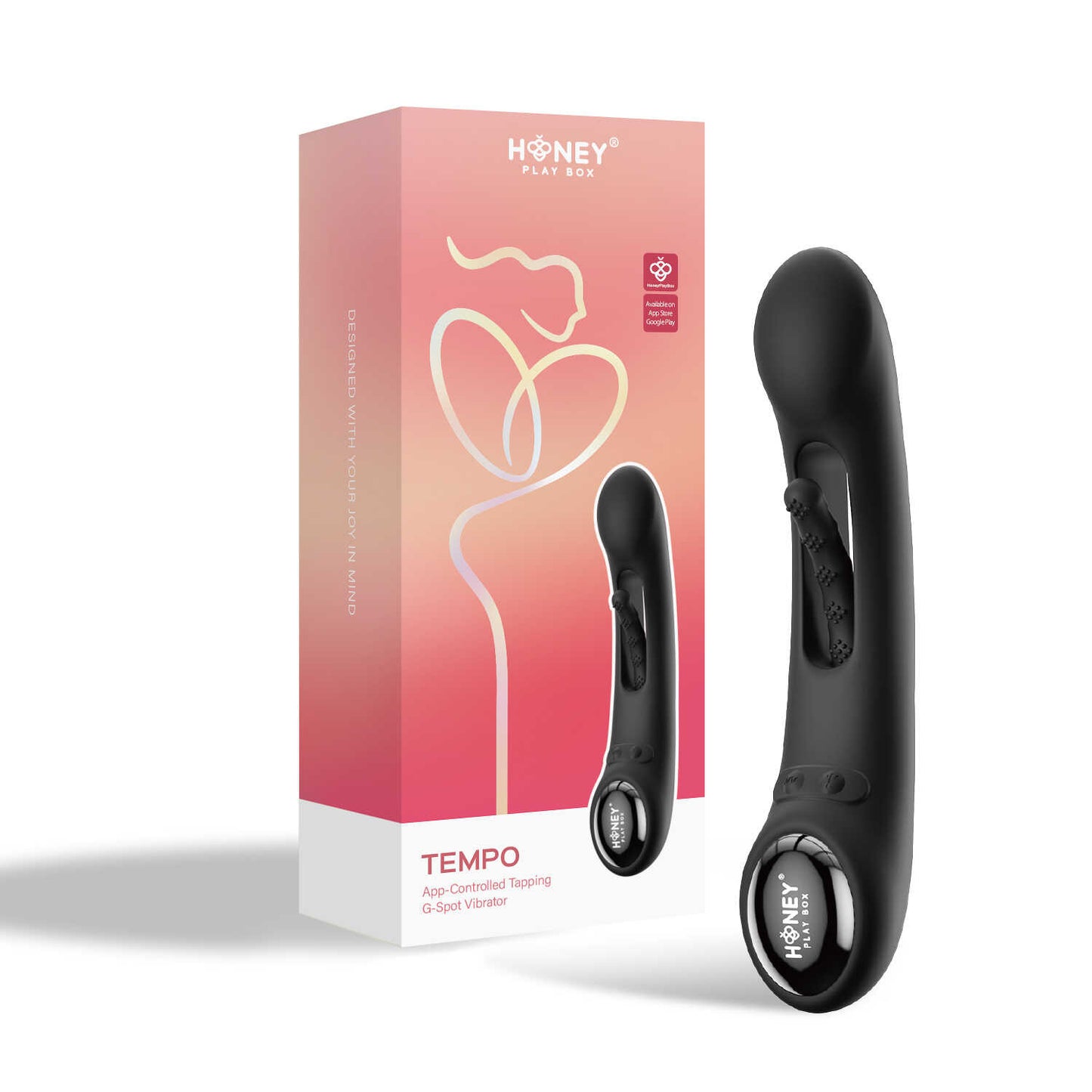 Tempo vibromasseur G-spot avec capteurs de pression et application Noir - Honey Play box - Vibromasseur disponible chez LollyDoll, pas cher