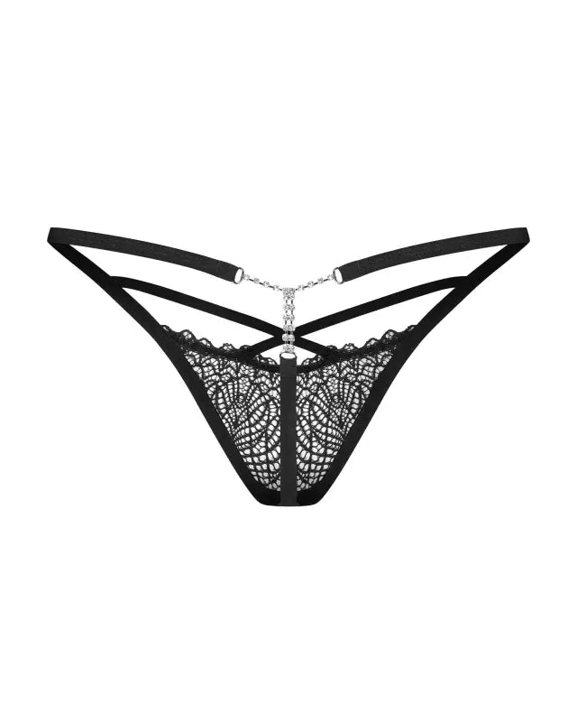 Iliosa string - Noir - - tendance-sensuelle | Disponible chez LollyDoll.fr