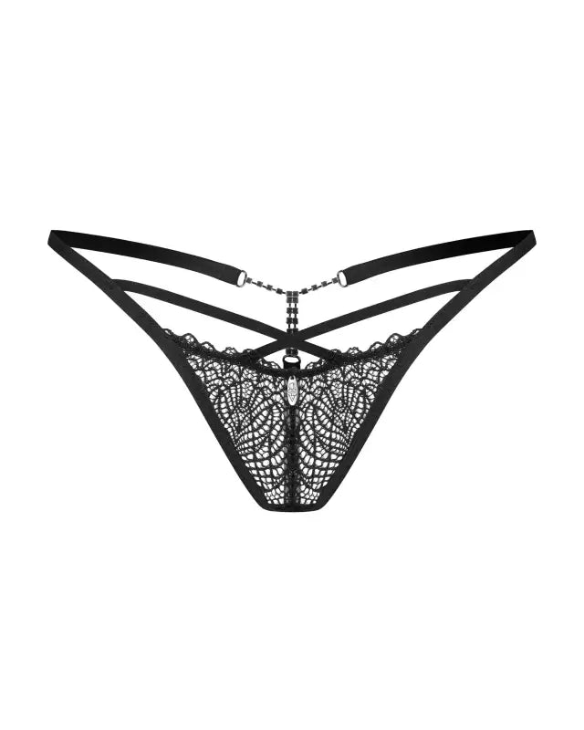 Iliosa string - Noir - - tendance-sensuelle | Disponible chez LollyDoll.fr