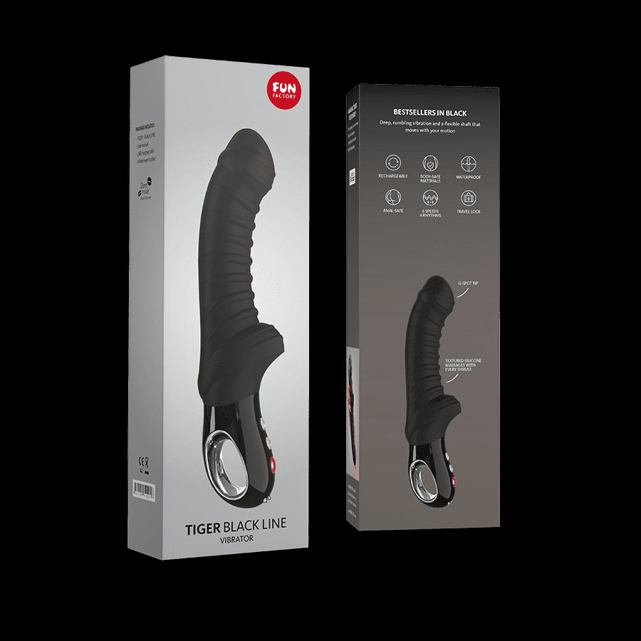 Tiger - Vibromasseur strié - Noir - Fun Factory - Vibromasseur disponible chez LollyDoll, pas cher