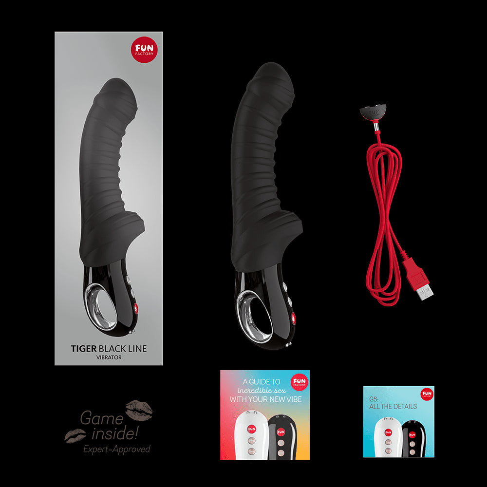 Tiger - Vibromasseur strié - Noir - Fun Factory - Vibromasseur disponible chez LollyDoll, pas cher