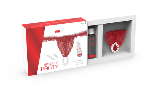 Red brazilian panty String et lubrifiant