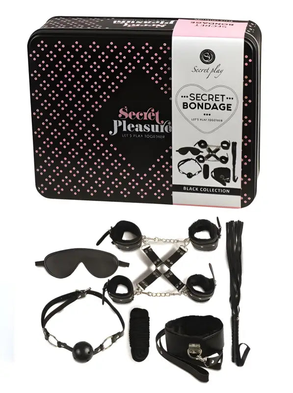 Secret Bondage : Ensemble BDSM 8 pcs 6148k - Noir chez LollyDoll.fr