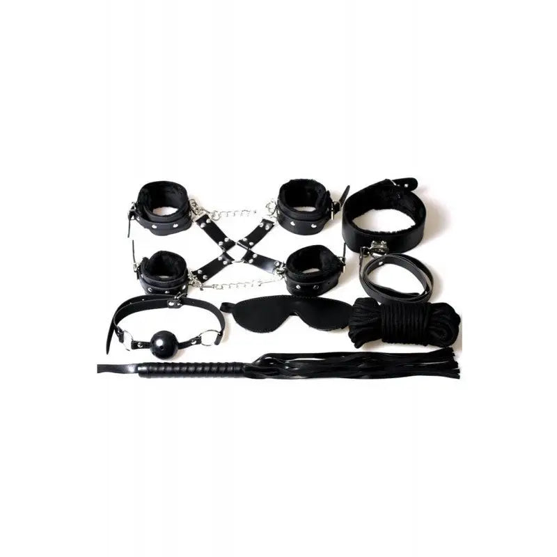 Secret Bondage : Ensemble BDSM 8 pcs 6148k - Noir chez LollyDoll.fr