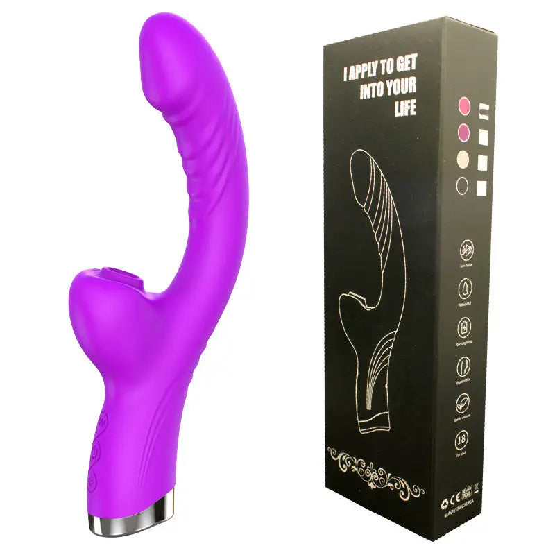 Vibrateur incurvé violet avec emballage.