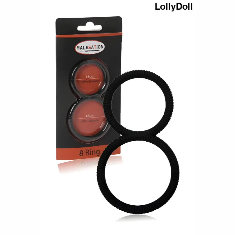 Cockring double pour une stimulation maximale avec le ballring 8 ring de la marque Malesation. disponible chez LollyDoll