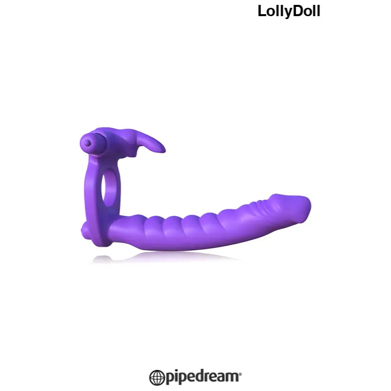 Cockring rabbit pour double pénétration avec gode, idéal pour une double pénétration femme. disponible chez LollyDoll
