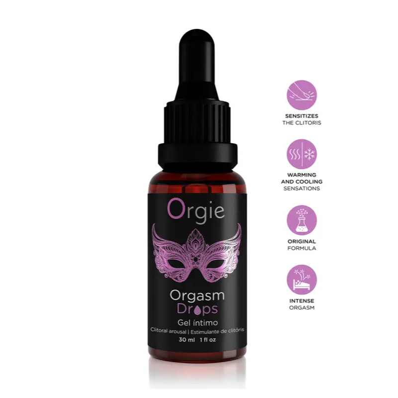 Orgasm Drops Clitoral Arousal : Une Sensation d’Excitation Intense pour Elle, flacon pipette de 30 ml disponible chez LollyDoll