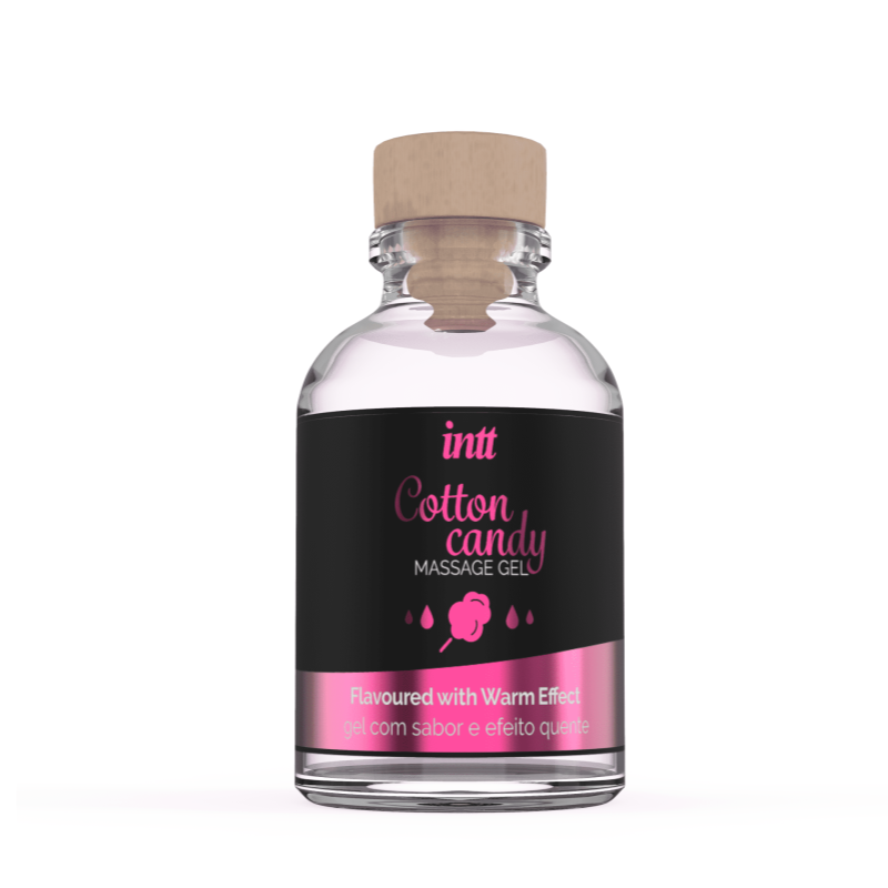 Gel de massage effet chauffant comestible gout barbe à papa disponible chez LollyDoll