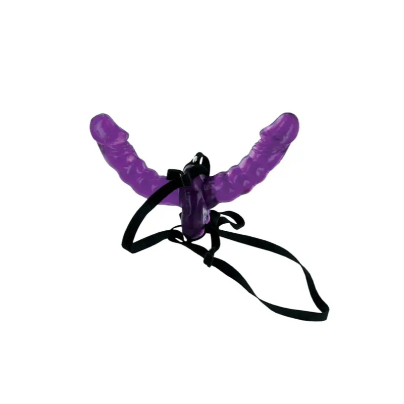 Double gode ceinture vibrant violet disponible sur LollyDoll