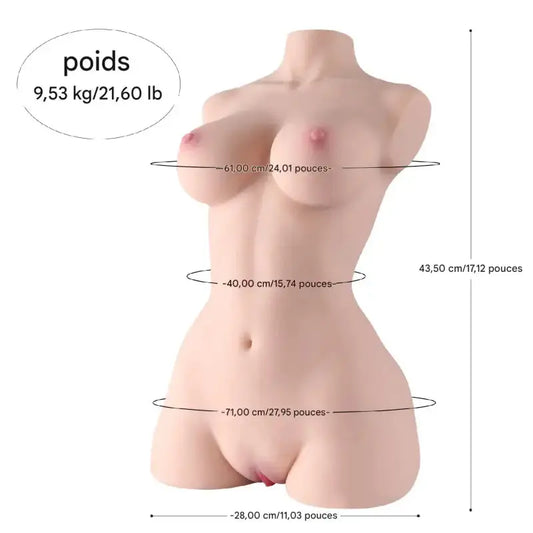 Petite Poupée Sexuelle Olga avec dimensions et poids pour un plaisir réaliste en toute intimité.