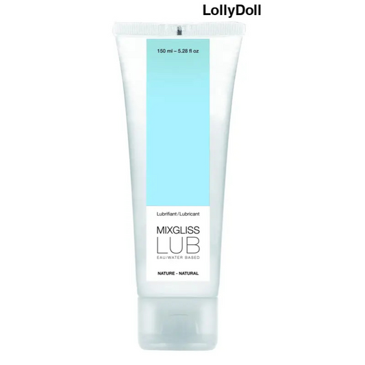 Découvrez le lubrifiant Mixgliss Eau - Lub Nature en format 150 ml V2, idéal pour des sensations naturelles et confortables. Un incontournable de la catégorie lubrifiant pour des moments intimes plus intenses. Disponible chez LollyDoll.