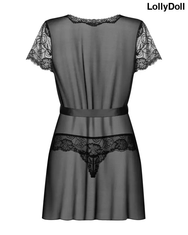 alluria peignoir noir disponible chez LollyDoll