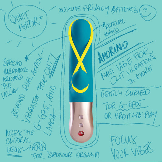 Amorino Vibromasseur Rabbit silencieux Pétrole et jaune fluo de Fun Factory disponible au meilleur prix chez LollyDoll