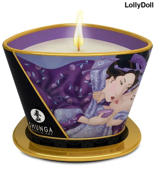 Découvrez la bougie de massage érotique aux fruits exotiques pour des moments de lueur et de disponible chez LollyDoll