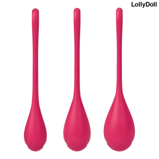 boules de geisha satisfyer yoni power 1 set de 3 rouge disponible chez LollyDoll