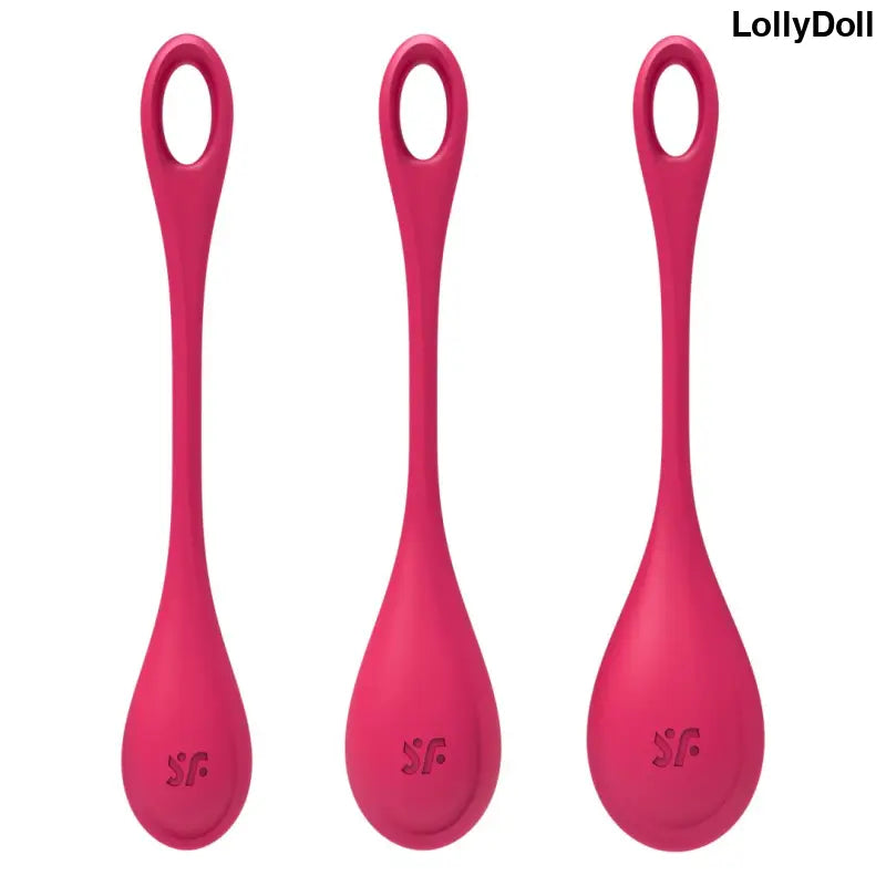 boules de geisha satisfyer yoni power 1 set de 3 rouge disponible chez LollyDoll
