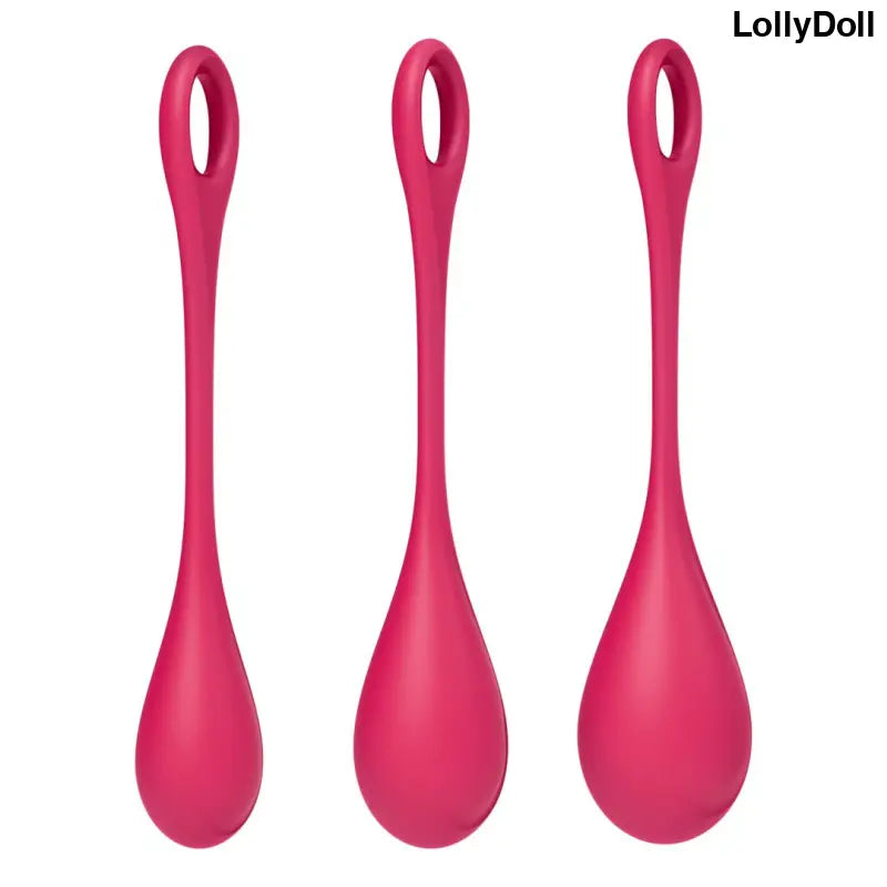 boules de geisha satisfyer yoni power 1 set de 3 rouge disponible chez LollyDoll