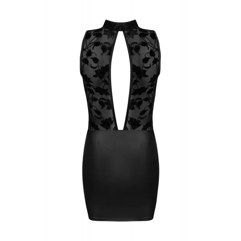 Robe sexy noire en dentelle, ouverte sur le côté. Parfaite pour une soirée sexy. Pour femme. disponible chez LollyDoll
