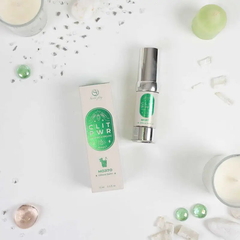Baume pour clitoris clit pwr mojito avec huile chauffante. Découvrez une sensation de chaleur et disponible chez LollyDoll