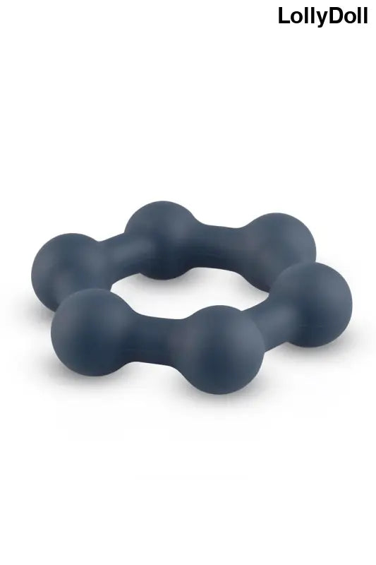 Cockring hexagonal en acier avec billes pour des sensations intenses. Gaine de plaisir pour des disponible chez LollyDoll