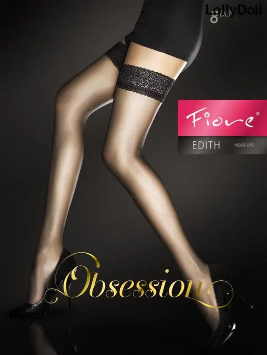 Découvrez les bas autofixants 'Edith Bas 8 DEN - Noir' pour une touche de sophistication et de séduction. Leur couleur noire classique s'adaptera à toutes vos tenues. Légères et confortables, ces bas sublimeront vos jambes en toute élégance. Disponibles chez LollyDoll pour un look irrésistible.