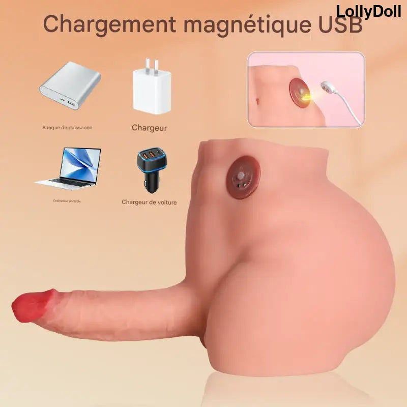 Vibromasseur réaliste pour femme Paul fessier et verge réaliste - LollyDoll
