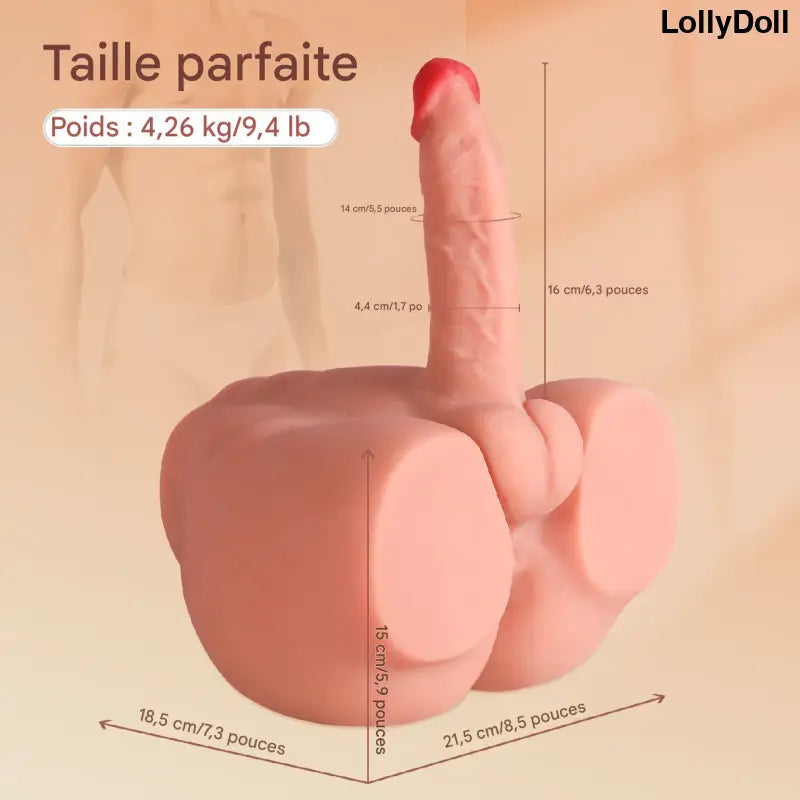 Vibromasseur réaliste pour femme Paul fessier et verge réaliste - LollyDoll