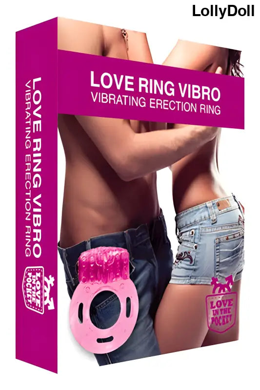 Anneau d’érection vibrant rose pour couple dans son emballage sur LollyDoll
