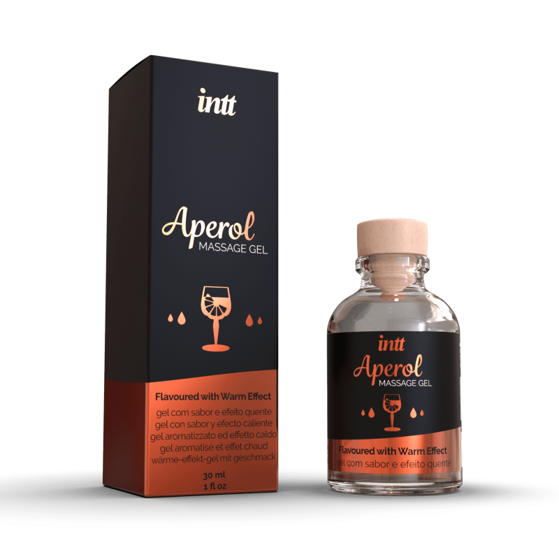 Gel de Massage effet chaud gout Apérol comestible pour toutes les parties du corps Disponible chez LollyDoll